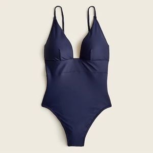 NWT J. Crew, long torso, Navy bathing suit.